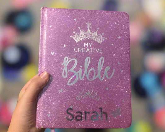 Personalized ESV Journaling Bible | My Creative Coloring Bible for Girls | Metallic Pink | Faux Leather