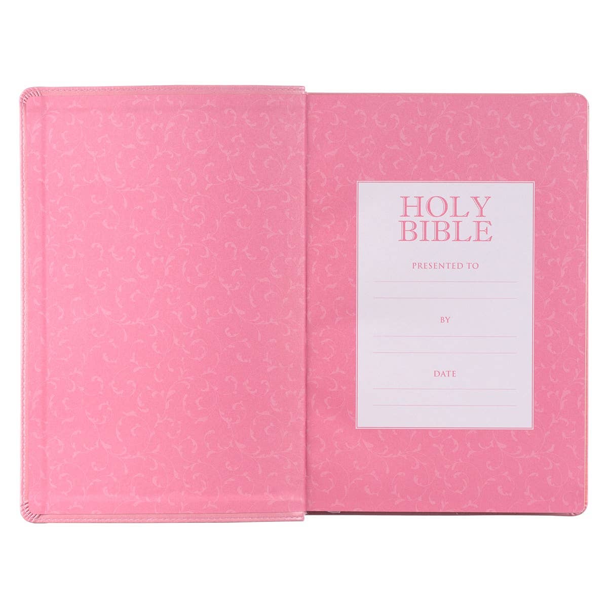 Personalized KJV Giant Print Bible – Pink Faux Leather, 14-Point Text, Free “He Restores My Soul” Journal, Debossed Bible