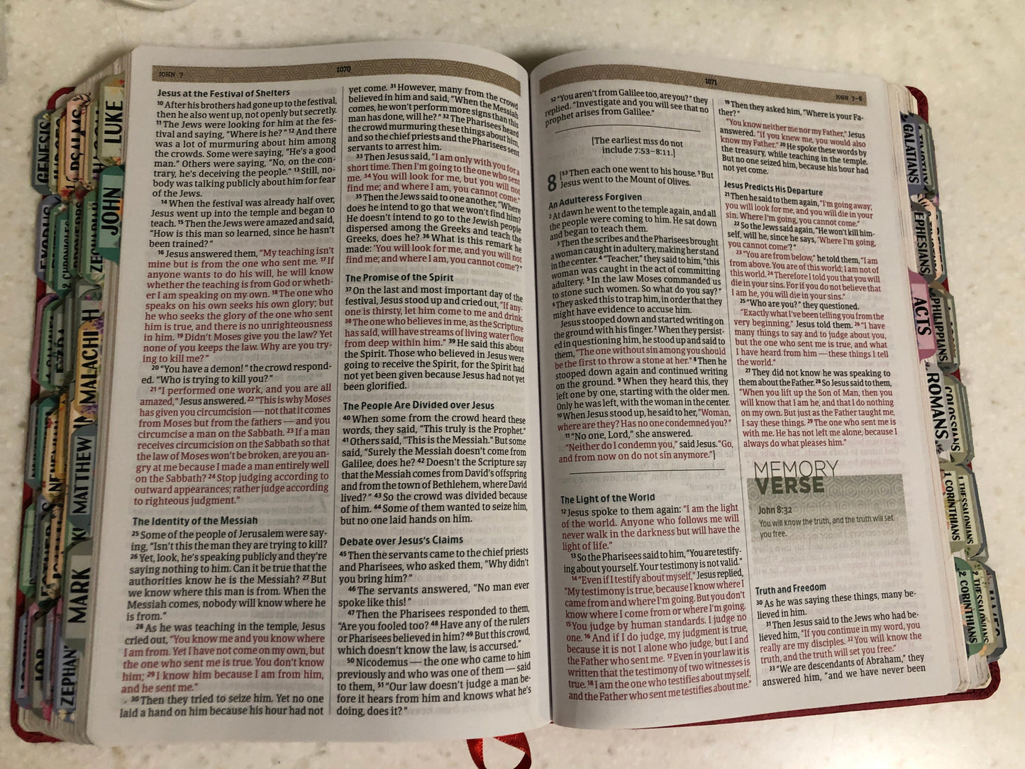 Red Flower Cork LeatherTouch Teen Study Bible (CSB)