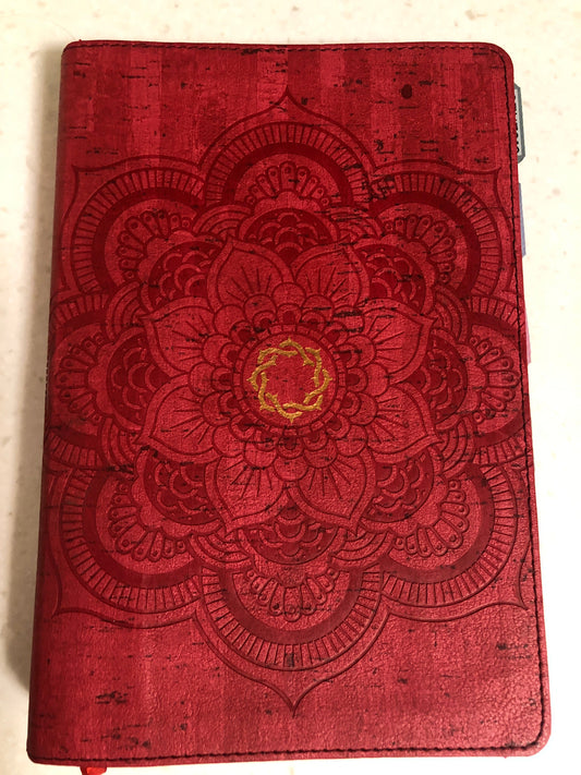 Red Flower Cork LeatherTouch Teen Study Bible (CSB)