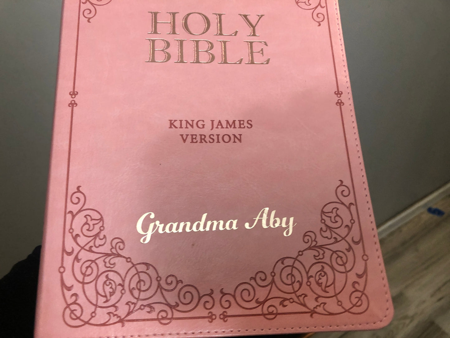 Personalized and tabs Pink KJV Giant Print Bible | LeatherSoft Cover