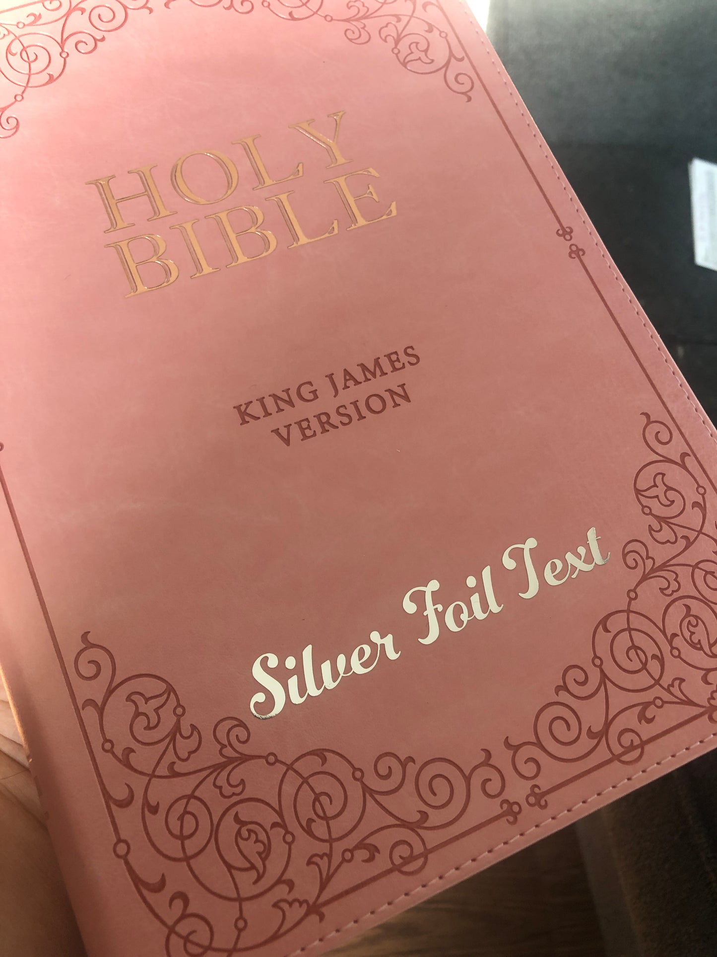 Personalized and tabs Pink KJV Giant Print Bible | LeatherSoft Cover
